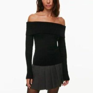 Aritzia Babaton Off Shoulder Black Sweater L